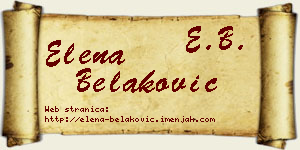 Elena Belaković vizit kartica